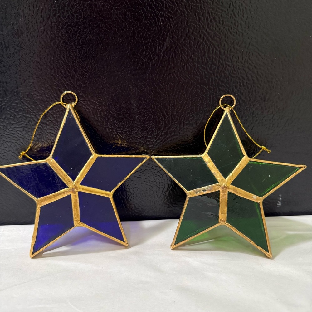 Stained Glass Star Ornaments Hanging Decor 3D Christmas